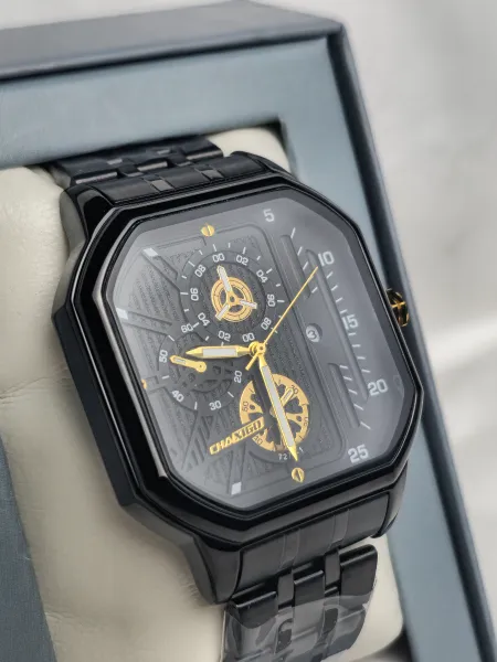 Chaxigo Black & Gold Chronograph Luxury Watch
